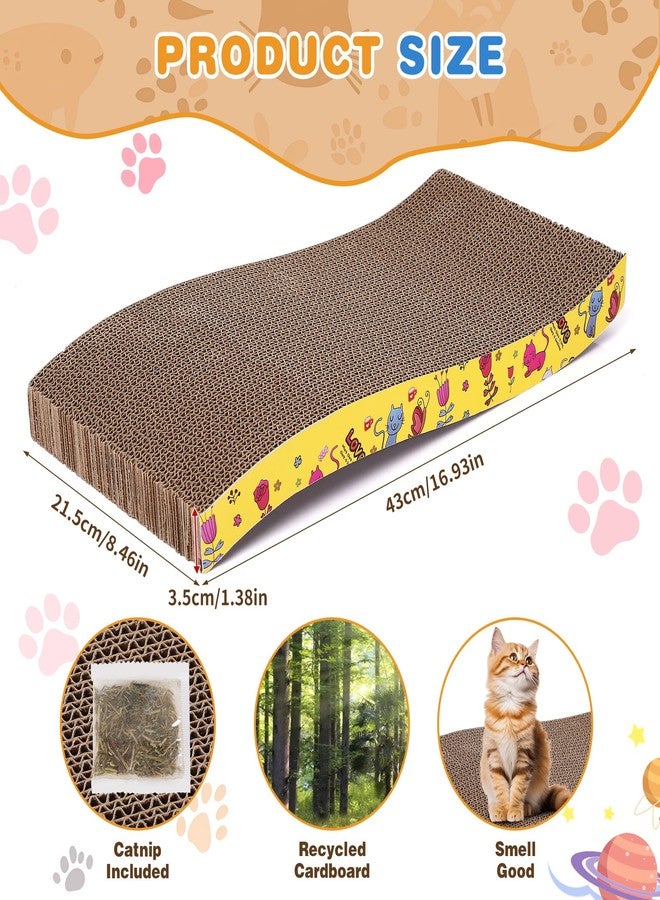 NEXT VOGUE 5 Pcs Multicolor Printed Cat Scratcher Pads with Catnip – Eco-Friendly Corrugated S-Shape Scratch Boards, Reversible, Heavy Duty for Indoor Cats & Furniture Protection - Image 2
